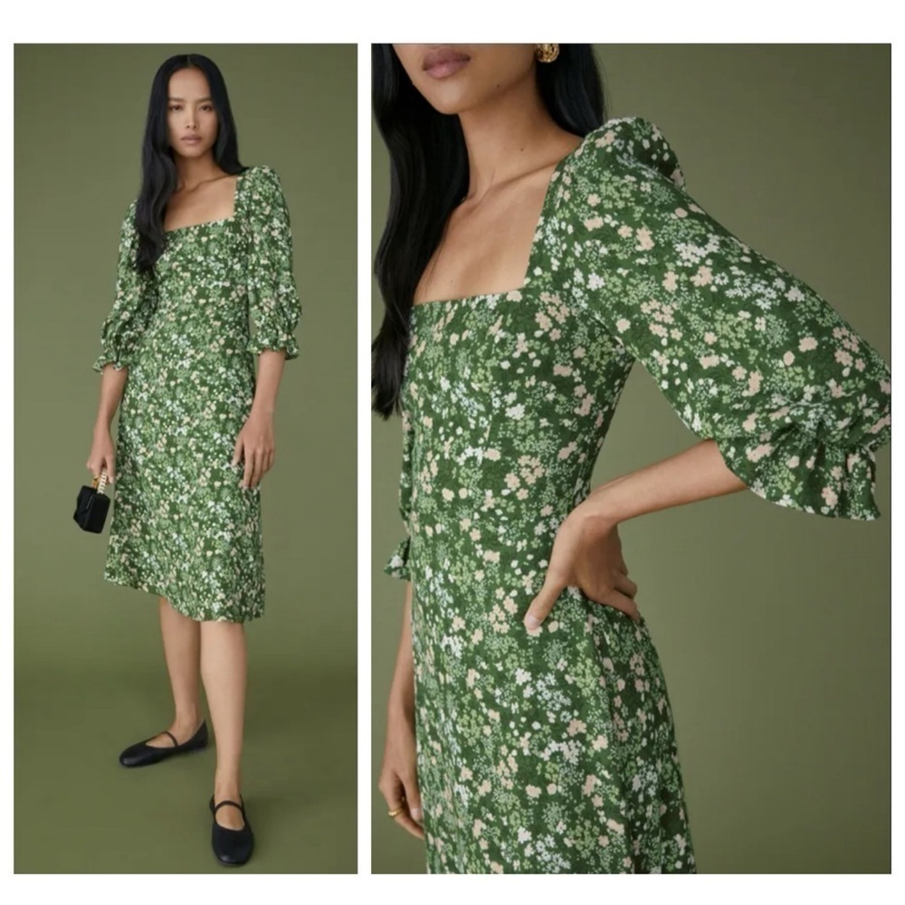 Reformation Enid Dress in Autumnal Floral Midi Cottagecore Farmcore size 2